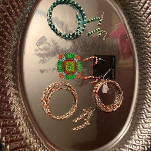 Candy cane earrings and bracelet set